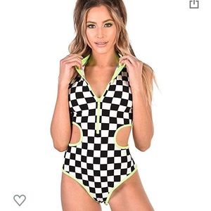 I heart raves cut out bodysuit